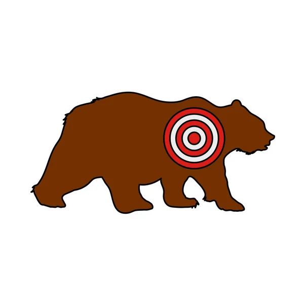 Εικόνα Της Αρκούδας Σιλουέτα Στόχο Επεξεργάσιμο Περίγραμμα Χρώμα Πλήρωσης Σχεδιασμό — Διανυσματικό Αρχείο