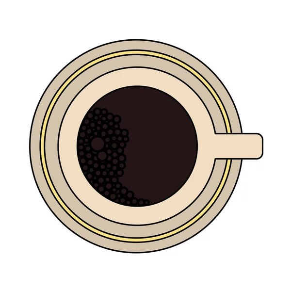 Icono Taza Café Esquema Con Diseño Relleno Color Ilustración Vectorial — Vector de stock