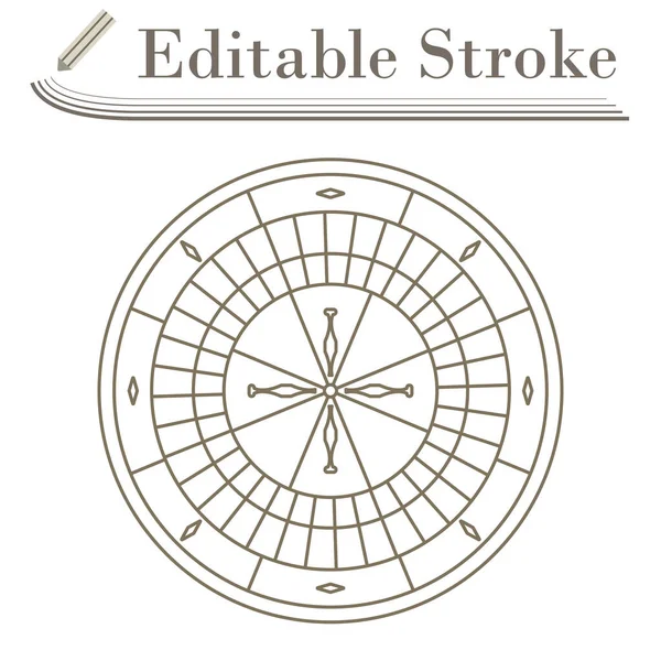 Ikona Koła Ruletki Edytowalny Stroke Simple Design Ilustracja Wektora — Wektor stockowy