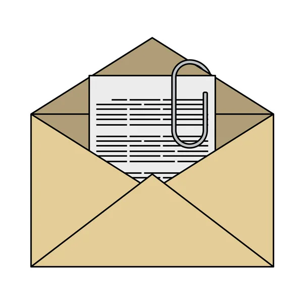 Mail Mit Anhang Icon Editierbare Umrisse Mit Farbfülldesign Vektorillustration — Stockvektor