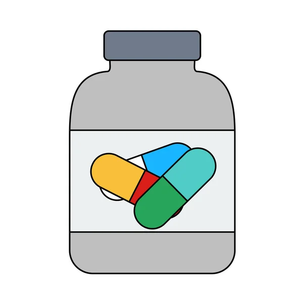 Icône Pilules Fitness Conteneur Contour Modifiable Avec Conception Remplissage Couleur — Image vectorielle