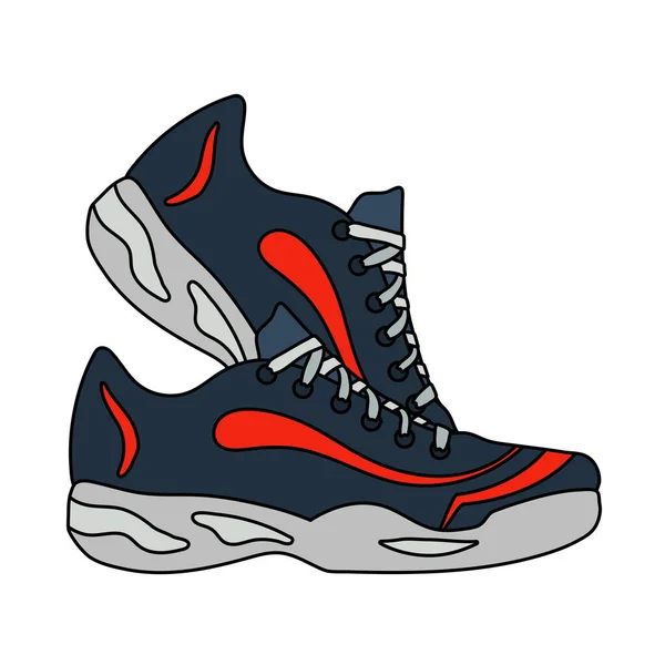 Icono Fitness Sneakers Esquema Editable Con Diseño Relleno Color Ilustración — Vector de stock