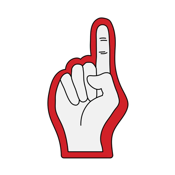 American Football Foam Finger Icon Bewerkbare Outline Met Kleur Invullen — Stockvector