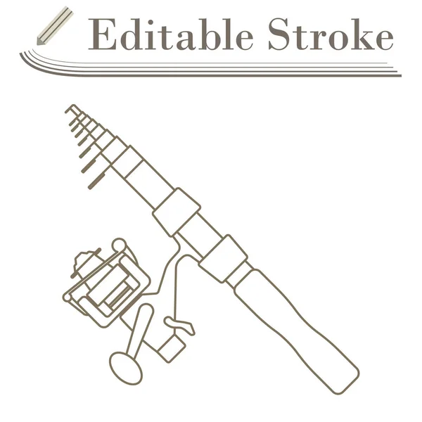 Ikone Der Gebogenen Fischerei Tackle Editierbare Stroke Simple Design Vektorillustration — Stockvektor