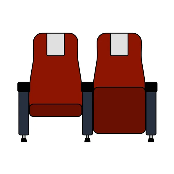 Cinema Seats Pictogram Bewerkbare Outline Met Kleur Invullen Ontwerp Vector — Stockvector