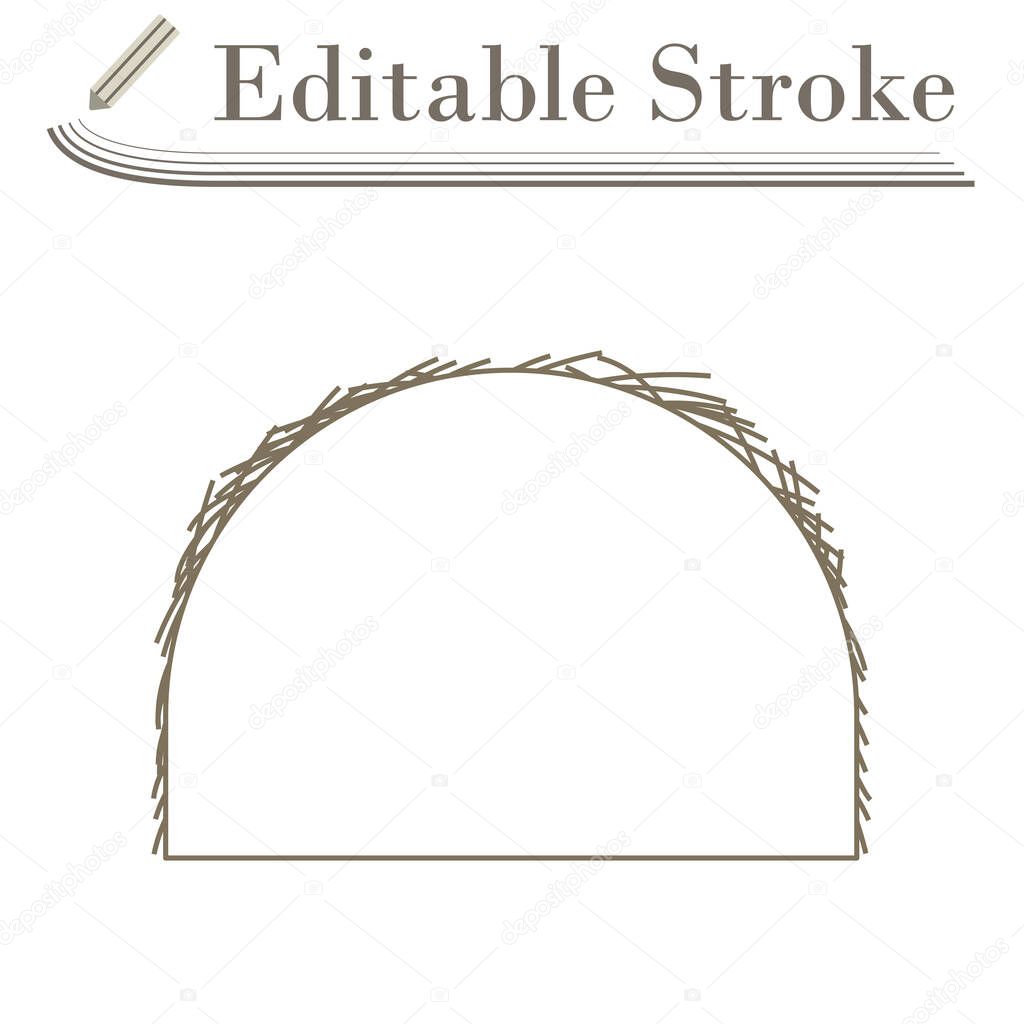 Hay Stack Icon. Editable Stroke Simple Design. Vector Illustration.