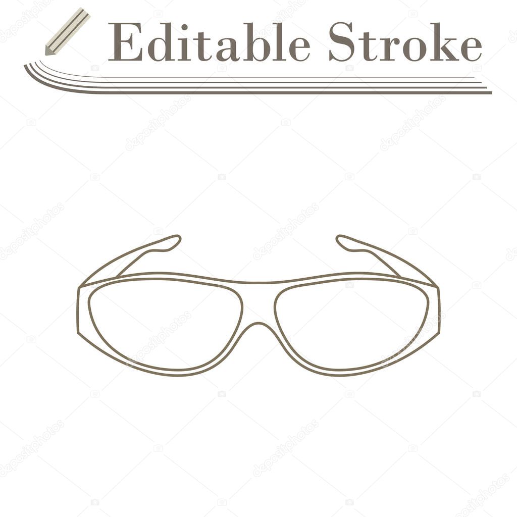 Poker Sunglasses Icon. Editable Stroke Simple Design. Vector Illustration.