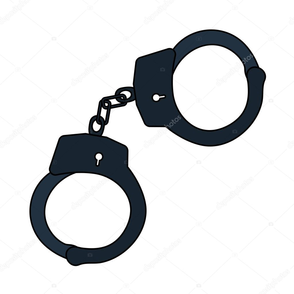 Police Handcuff Icon. Editable Outline With Color Fill Design. Vector Illustration.