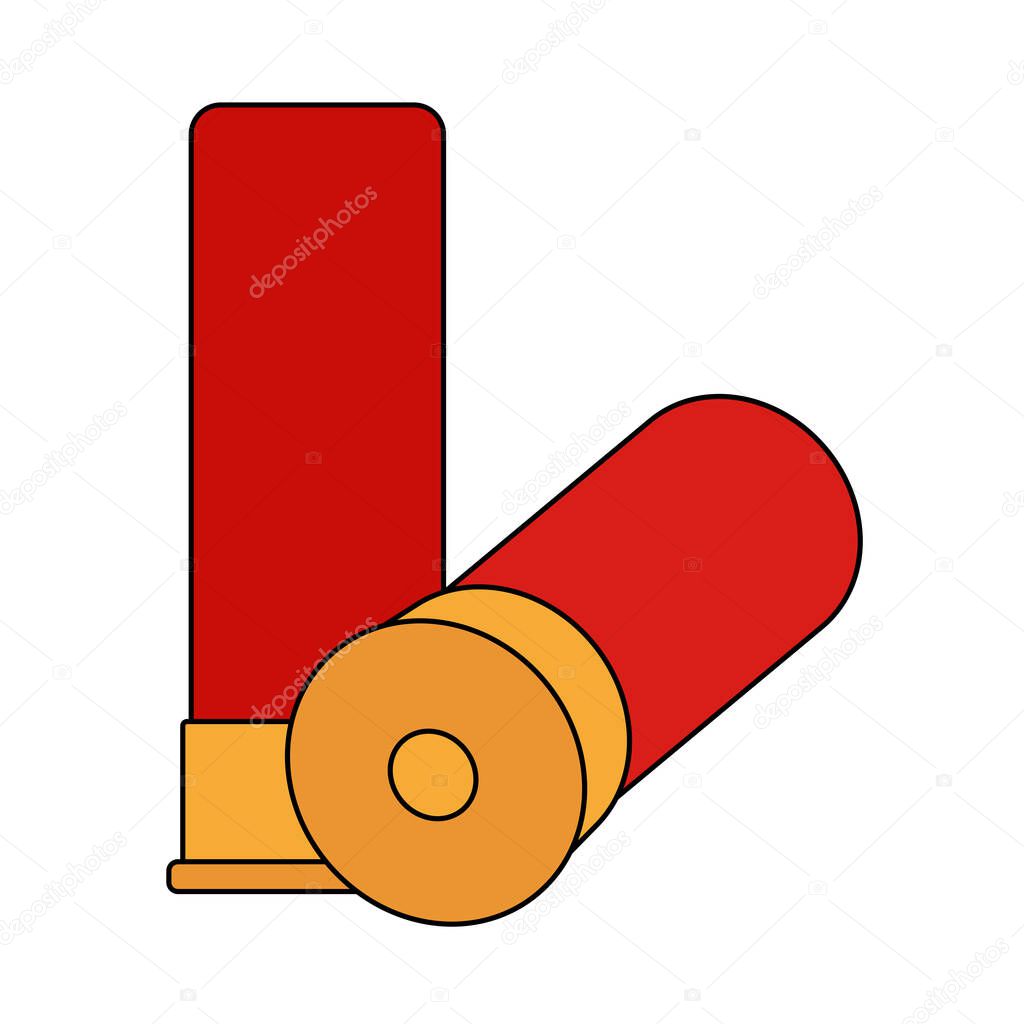 Icon Of Ammo From Hunting Gun. Editable Outline With Color Fill Design. Vector Illustration.