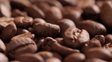 Makro büyük kahve çekirdekleri. Yemek arkaplanı. yakın plan