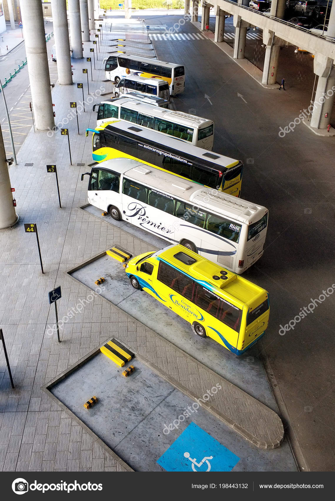 Photo Alicante 2018 Alicante Spain May 2018 Buses Row Waiting Arrival Passengers Airport Stock Editorial Photo C Amoklv 198443132