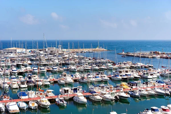 Barcos Atracados Porto Campello Campello Uma Cidade Costa Blanca Alicante — Fotografia de Stock