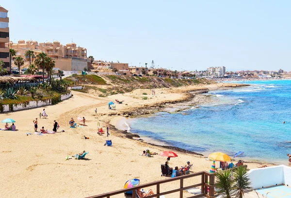Mata Spanien Juni 2018 Cala Cabo Cervera Stranden Semesterorten Torrevieja — Stockfoto