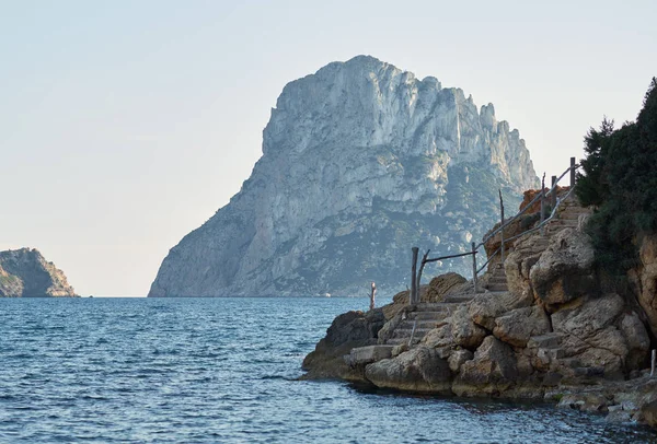 Schilderachtig Uitzicht Van Het Mysterieuze Eiland Van Vedra Ibiza Eiland — Stockfoto