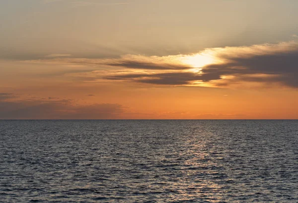 Mar Mediterrâneo Pôr Sol Ilha Ibiza Ilhas Baleares Espanha — Fotografia de Stock
