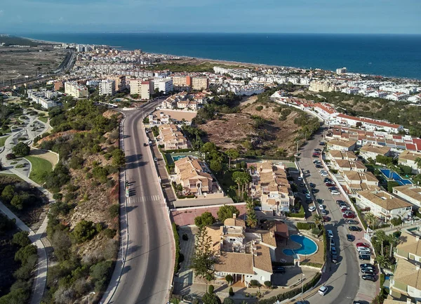 Aerial Panoramic View Torrevieja Spanish Resort Cityscape Town Streets Roads — Stock Photo, Image