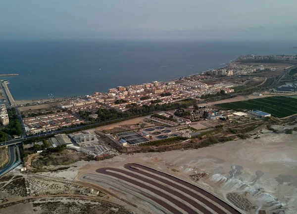 Vue Aérienne Panoramique Paysage Urbain Torrevieja Las Salinas Lac Rose — Photo