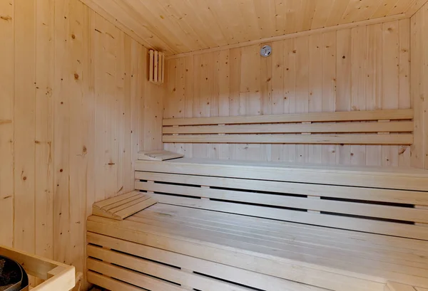 Dentro Sauna Finlandesa Moderna —  Fotos de Stock
