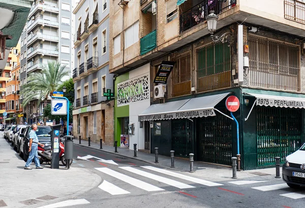Straat Het Centrum Van Alicante Standaard Woning Residentiële Gebouwen Huizen — Stockfoto
