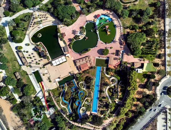 Aerial Photography Aquapark Torrevieja Resort City Directly View Waterpark Slides — Stock Photo, Image