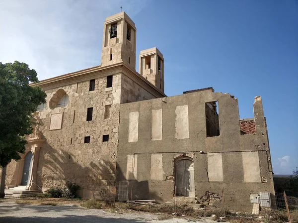 Gevel Van Katholieke Kerk Peter Paul Het Spaanse Eiland Tabarca — Stockfoto