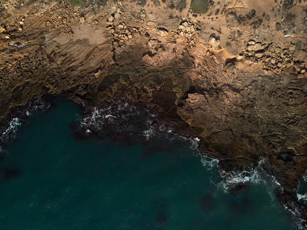 Vista Aérea Del Dron Costa Blanca Costa Encima Verde Bahía —  Fotos de Stock