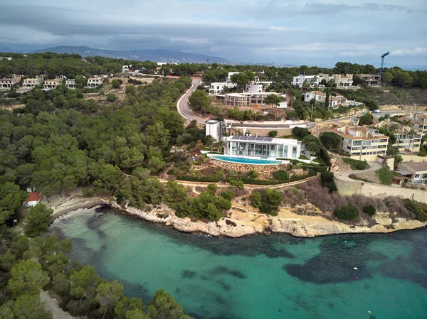 Rijke Huizen Met Zwembad Cala Del Mago Heuvel Majorca Mallorca — Stockfoto