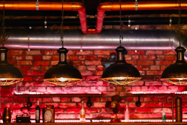Steampunk stijl lampen in een rij — Stockfoto