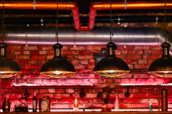 Steampunk-Lampen in einer Reihe — Stockfoto