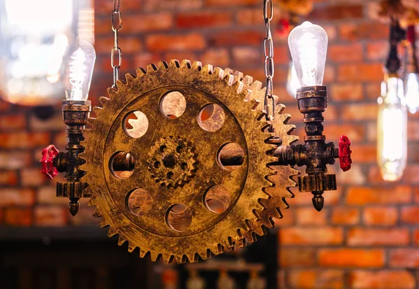 Steampunk lighting equipment indoors Stock Photo