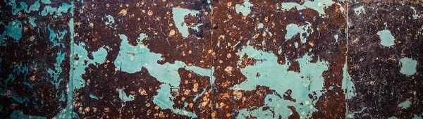 Rusty marrom-ciano parede fundo — Fotografia de Stock