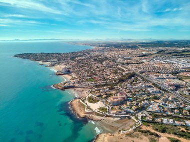 Costa Blanca havadan görünümü. İspanya