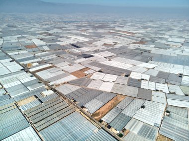 Almerimar, İspanya seralarda havadan görünümü