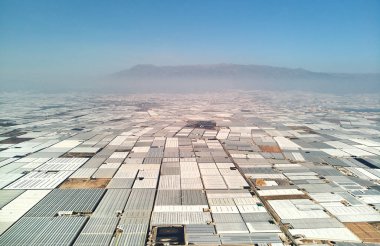 Aerial view greenhouses in the Almerimar, Spain clipart