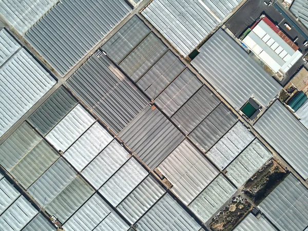 Aerial view from above green houses in the Almerimar, Spain — Stock Photo, Image