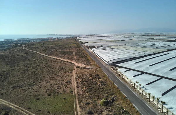 Lote de invernaderos de polietileno en el Almerimar, provincia Almería . Imágenes De Stock Sin Royalties Gratis