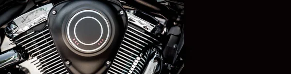 Motorcycle engine close-up cropped view — Stock Photo, Image