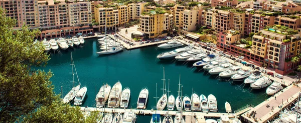 Panoramisch uitzicht op Fontvieille. Vorstendom Monaco — Stockfoto