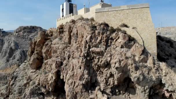 Drohne Nach Unten Blick Mesa Roldan Leuchtturm Befindet Sich Auf — Stockvideo