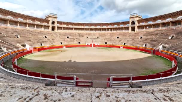 Time Lapse Mozgás Felhős Turisták Látogatott Palma Mallorca Aréna Bullring — Stock videók