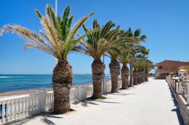 Pilar de la Horadada boş sahil şeridi, Costa Blanca, 