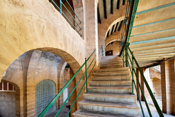 Inside of famous Palma de Mallorca bullfighting steps and stairs