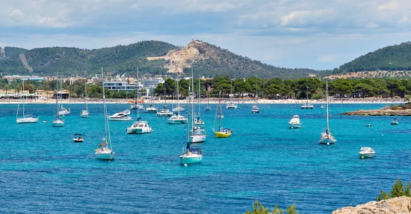 Picturesque view to the coastal town of Santa Ponsa Majorca Island Royalty Free Stock Images