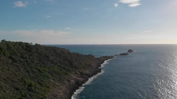 Panoramiczny Widok Lotu Ptaka Wybrzeże Punta Toro Skaliste Wybrzeże Spokojny — Wideo stockowe