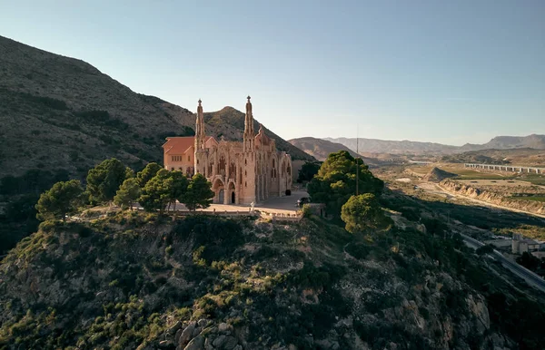 Aerial drone point of view Sanctuary of Santa Maria Magdalena — Stock Photo, Image
