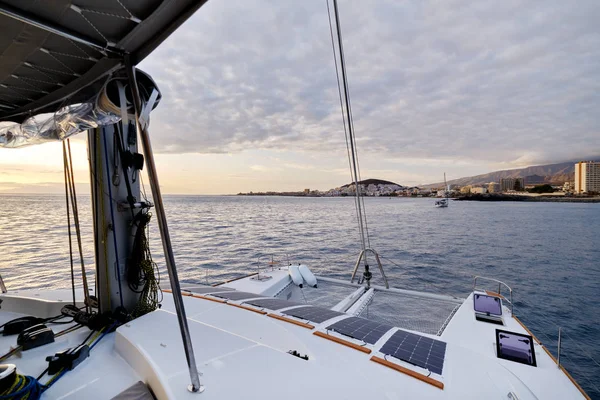 Luxury solar powered catamaran — ストック写真