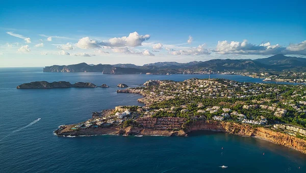 Vue Aérienne Littoral Près Port Adriano Situé Juste Dessous Des — Photo