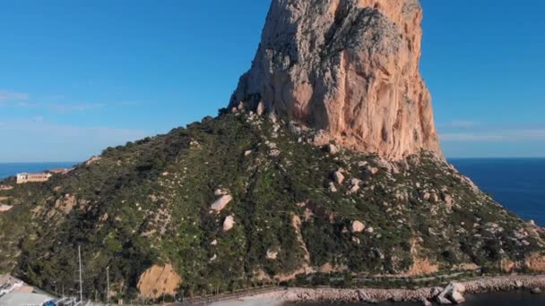 Nsansız Hava Aracı Penon Ifach Calpe Nin Doğal Parkı Tatil — Stok video