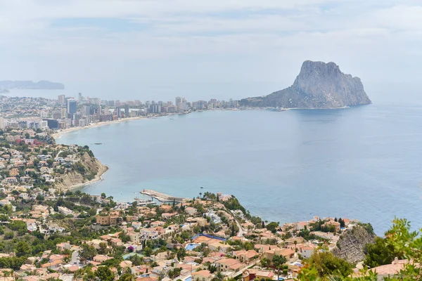 Aerial Photography Panoramic Image Calpe Calp Townscape Rooftops Picturesque View — Stock Photo, Image