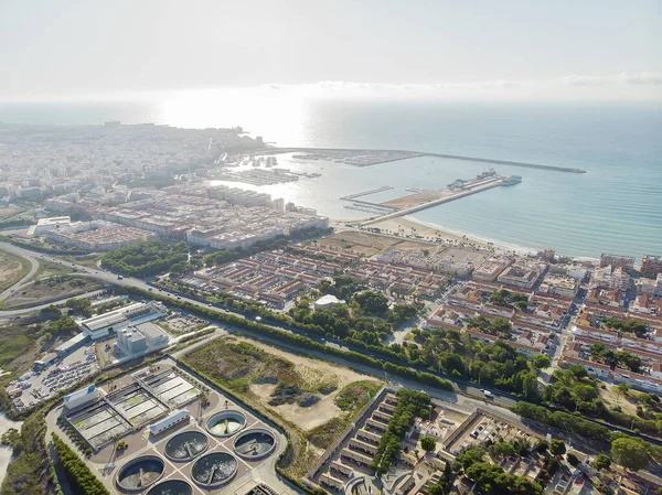 Punto Vista Drone Costa Torrevieja Ciudad Sol Resplandeciente Ilumina Mar — Foto de Stock